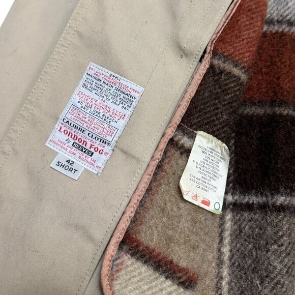 LONDON FOG MAINCOATS Vintage Retro 90s Business Casual Trench Coat Mens 42S - Picture 6 of 11